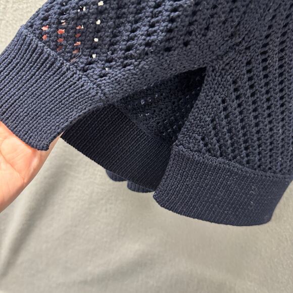 Vince Mesh Sweater Womens Small Cotton Knit Sleeveless Coastal Tunic Pullover - Picture 6 of 7